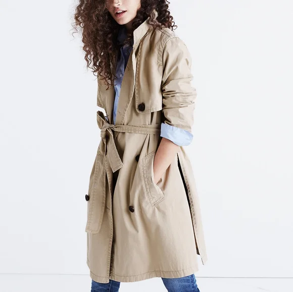 Madewell abroad trench coat cheap
